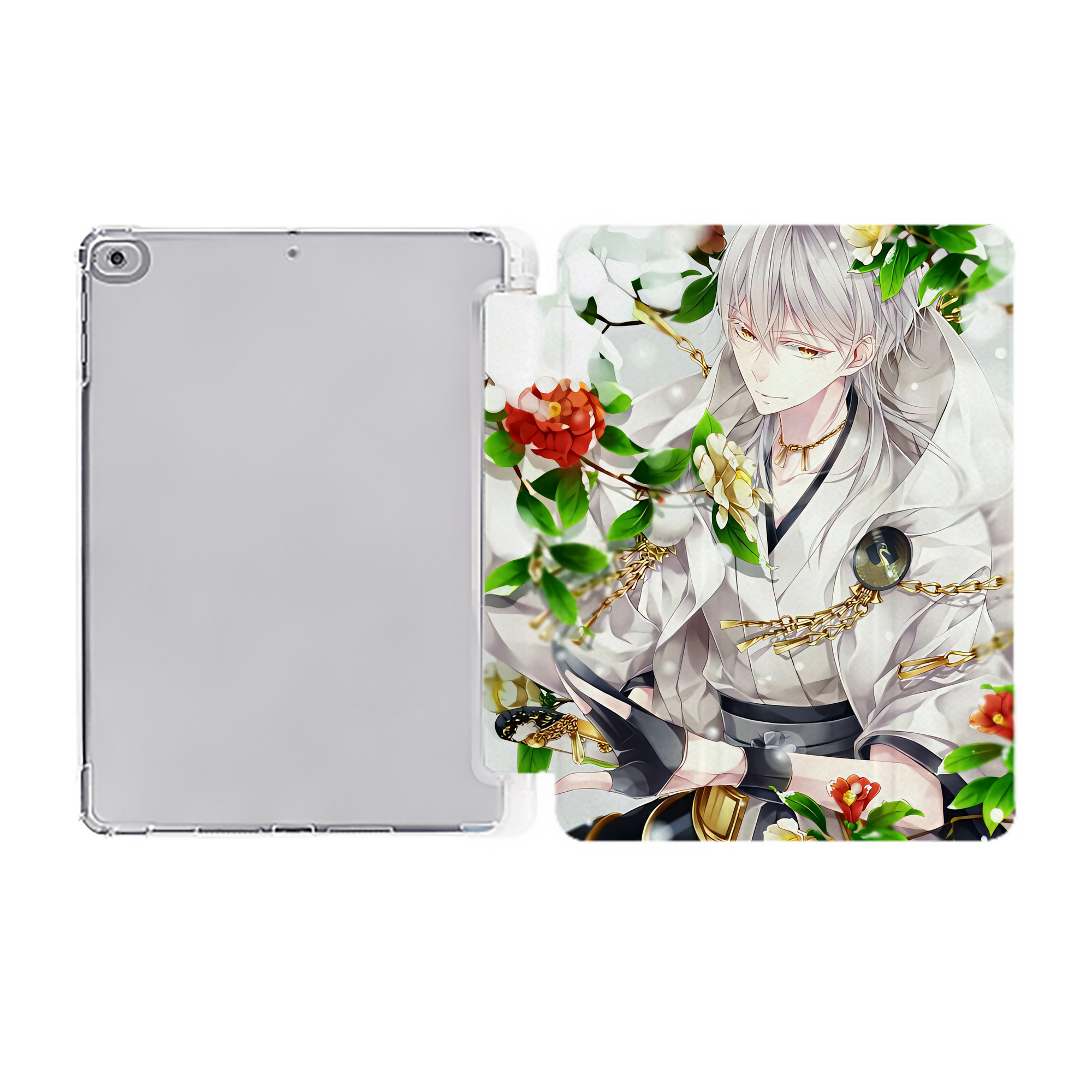 （画像用） 刀剣乱舞 Touken Ranbu IPad ケース ペン収納付き 三つ折りスタンド PUレザー×シリコン 対応機種9.5/10.5/10.9インチ